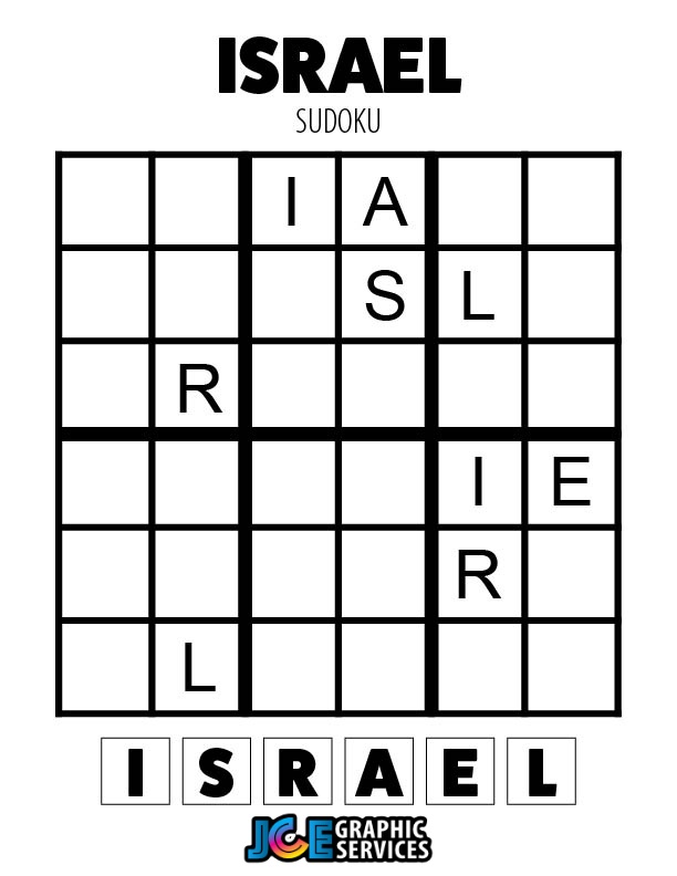 Israel - Sudoku - Tamaño 6x6