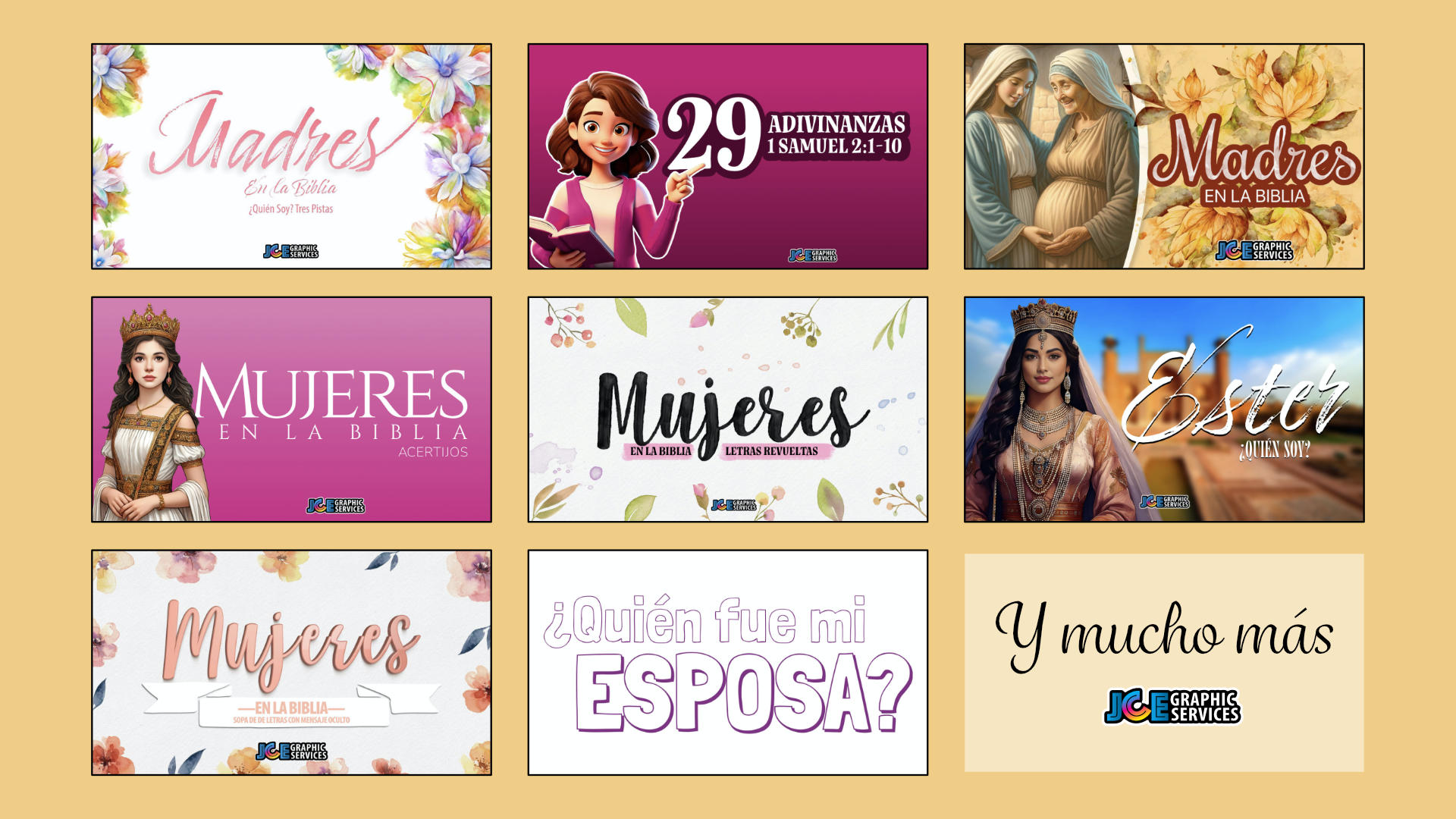 Paquete Premium de 15 Juegos Bíblicos para Damas