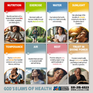 God’s 8 Laws of Health Vinyl Banner Set