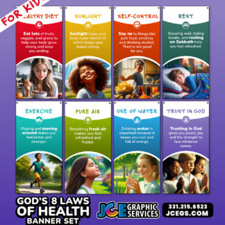 God’s 8 Laws of Health Kids’ Vinyl Banner Set
