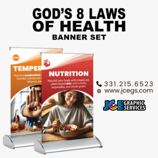 God’s 8 Laws of Health Tabletop Retractable Banner Set