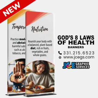 God’s 8 Laws of Health Tension Fabric Banner Set