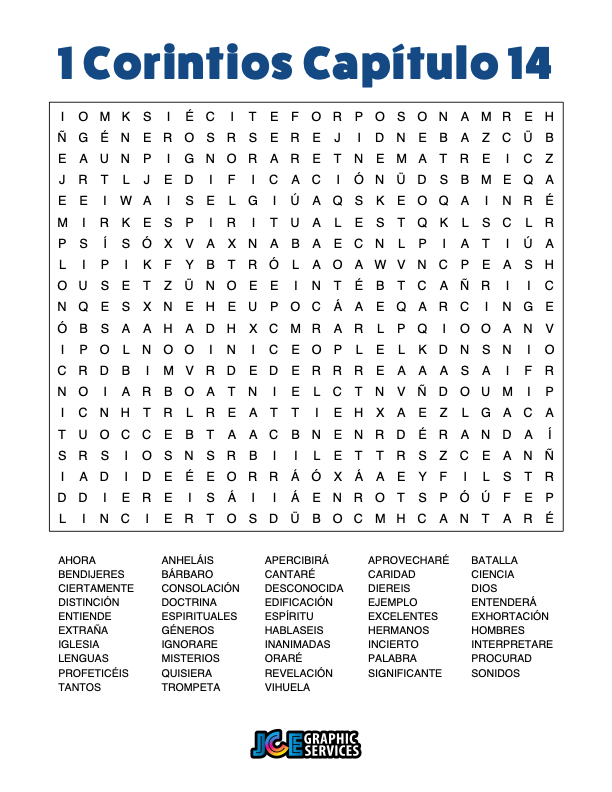 Sopa de Letras - 1 Corintios Cápitulo 14