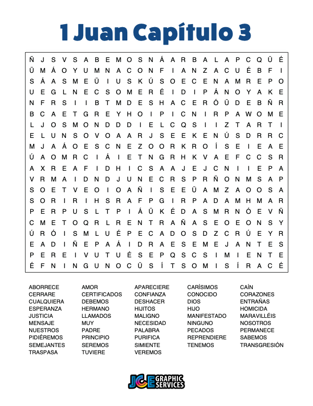 Sopa de Letras - 1 Juan Cápitulo 3
