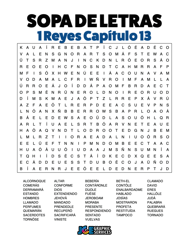 Sopa de Letras - 1 Reyes Cápitulo 13