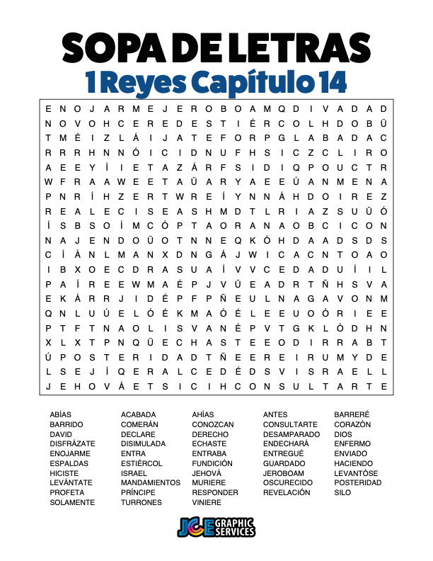 Sopa de Letras - 1 Reyes Cápitulo 14