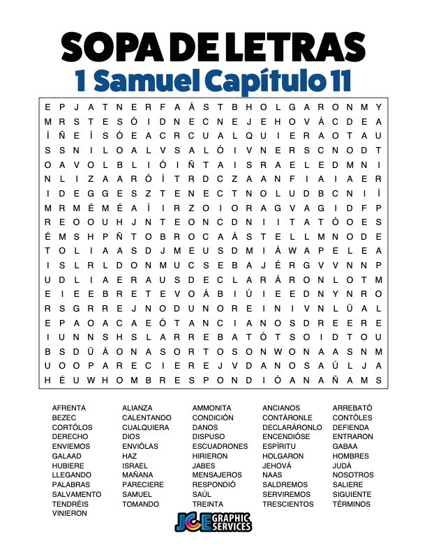 Sopa de Letras - 1 Samuel Cápitulo 11