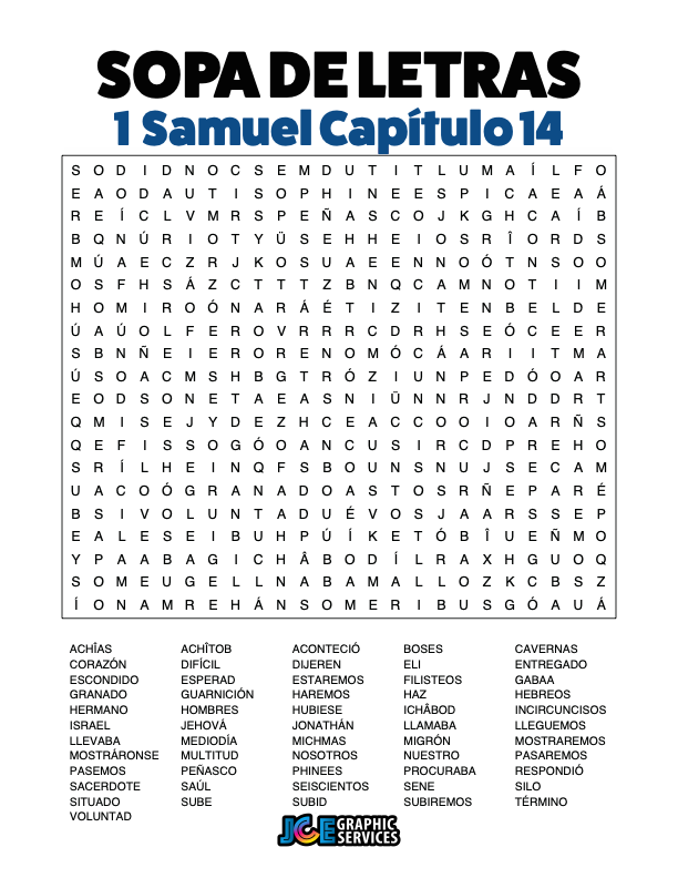Sopa de Letras - 1 Samuel Cápitulo 14