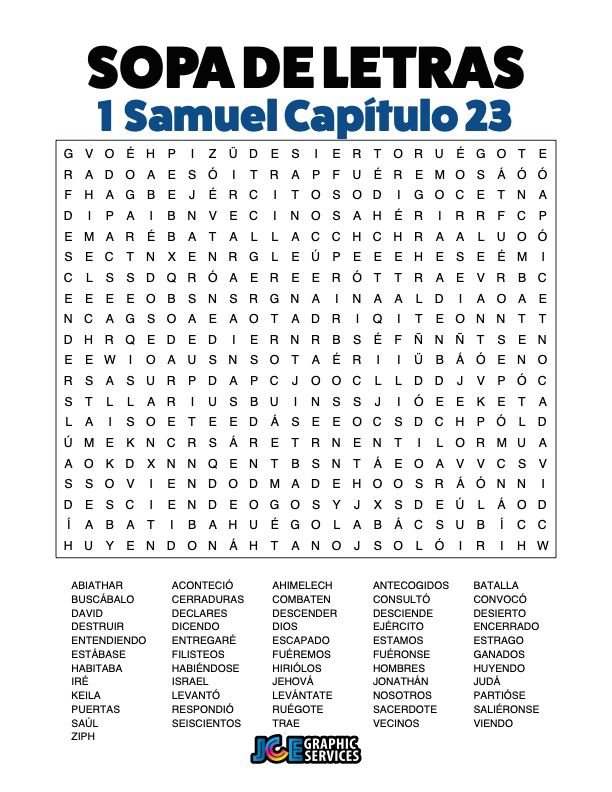 Sopa de Letras - 1 Samuel Cápitulo 23