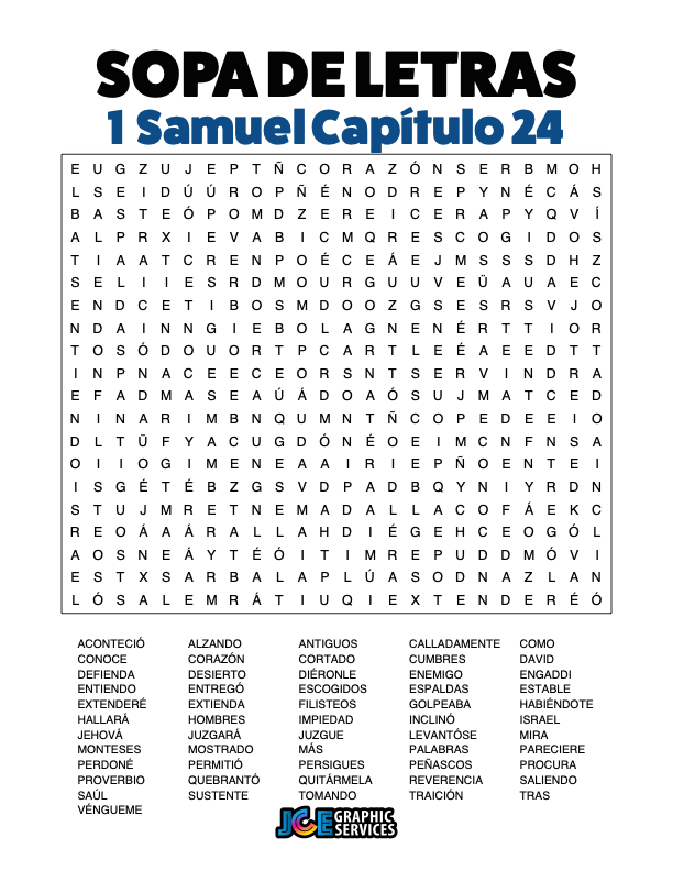 Sopa de Letras - 1 Samuel Cápitulo 24