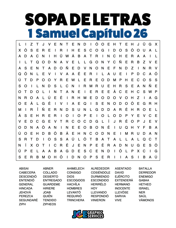 Sopa de Letras - 1 Samuel Cápitulo 26