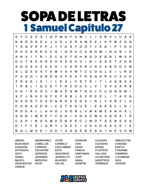 Sopa de Letras - 1 Samuel Cápitulo 27