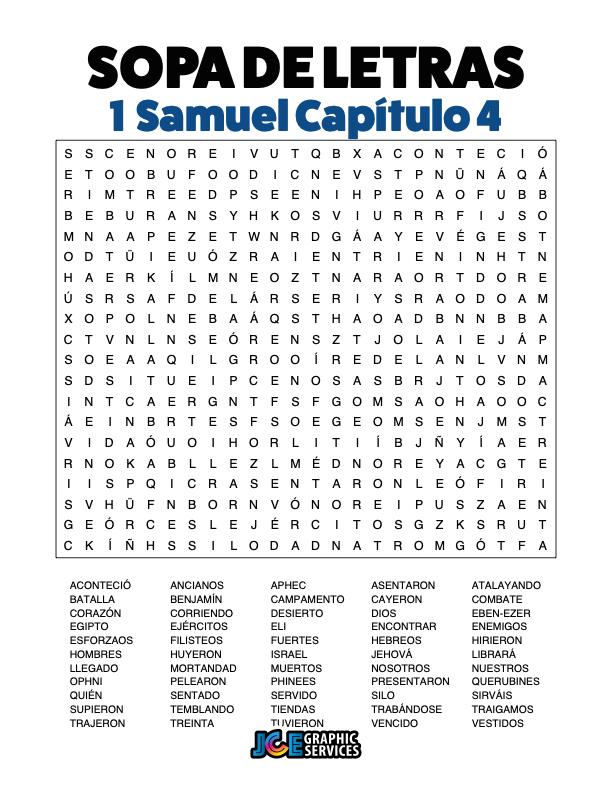 Sopa de Letras - 1 Samuel Cápitulo 4