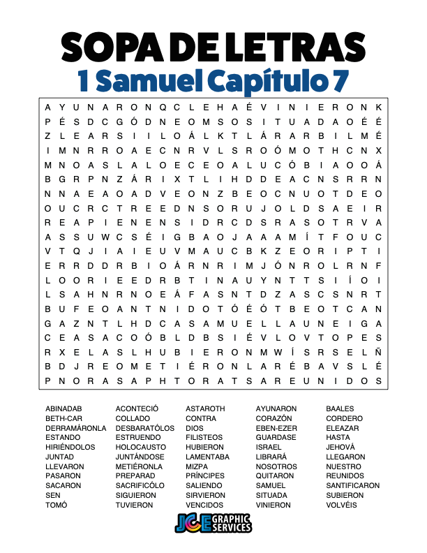 Sopa de Letras - 1 Samuel Cápitulo 7