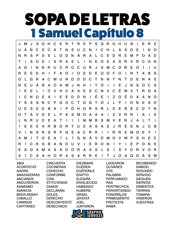 Sopa de Letras - 1 Samuel Cápitulo 8