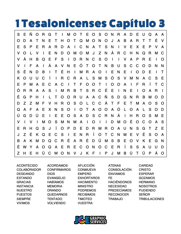 Sopa de Letras - 1 Tesalonicenses Cápitulo 3