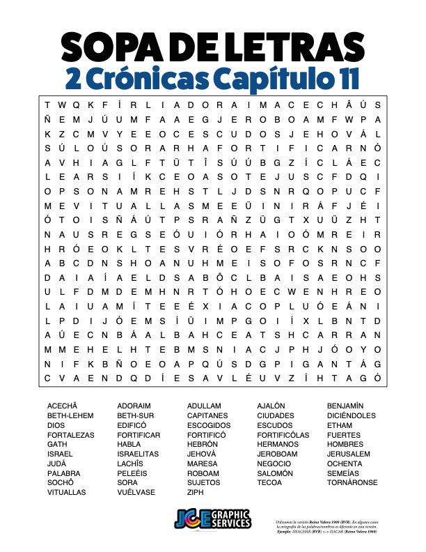 Sopa de Letras - 2 Crónicas Cápitulo 11
