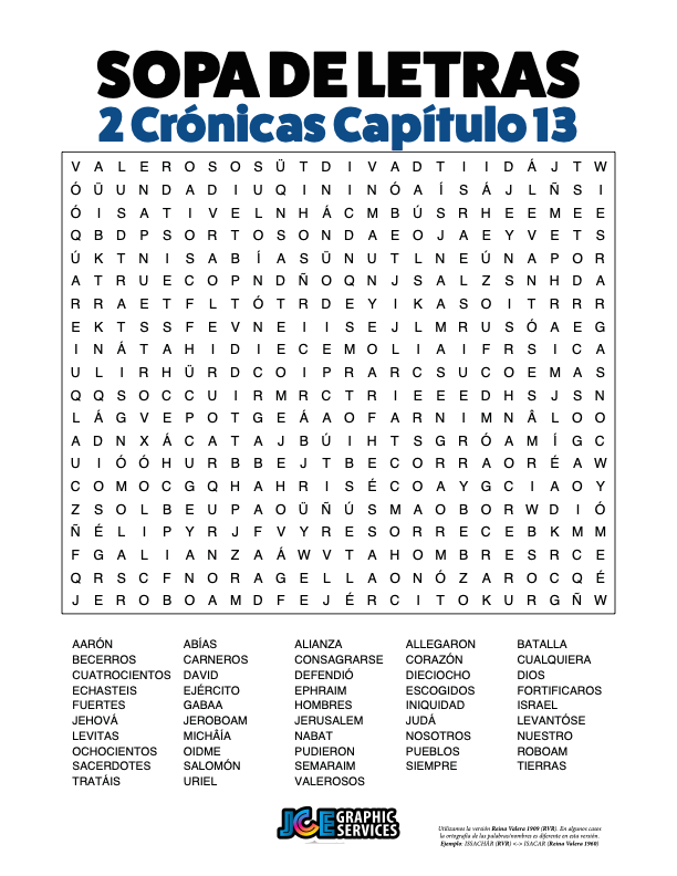 Sopa de Letras - 2 Crónicas Cápitulo 13