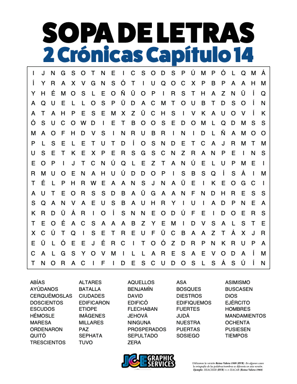 Sopa de Letras - 2 Crónicas Cápitulo 14