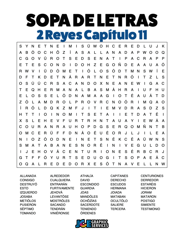 Sopa de Letras - 2 Reyes Cápitulo 11