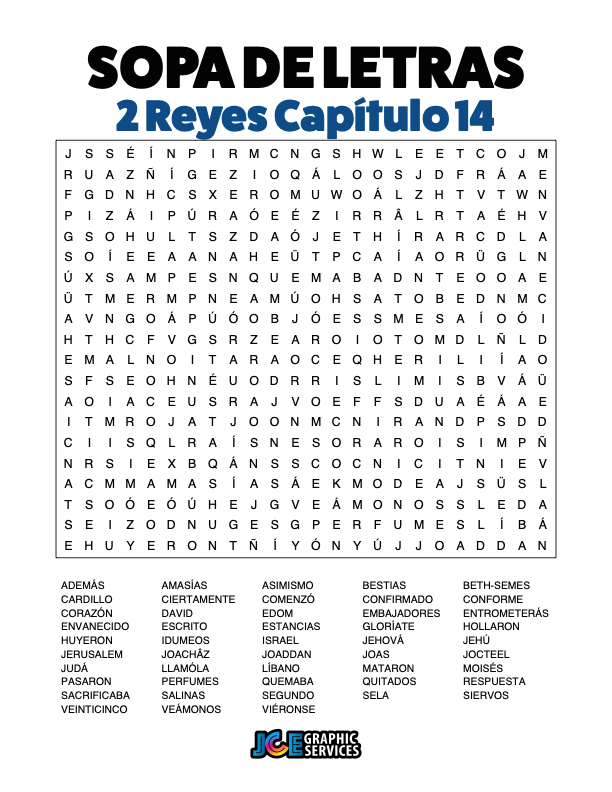 Sopa de Letras - 2 Reyes Cápitulo 14