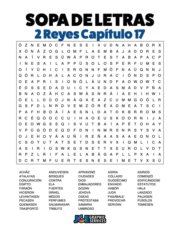 Sopa de Letras - 2 Reyes Cápitulo 17