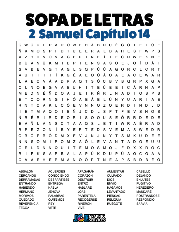 Sopa de Letras - 2 Samuel Cápitulo 14