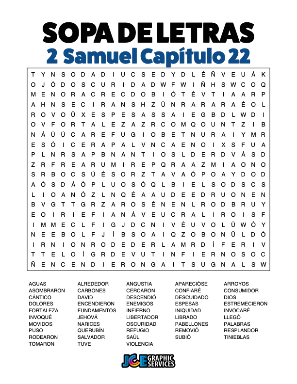Sopa de Letras - 2 Samuel Cápitulo 22