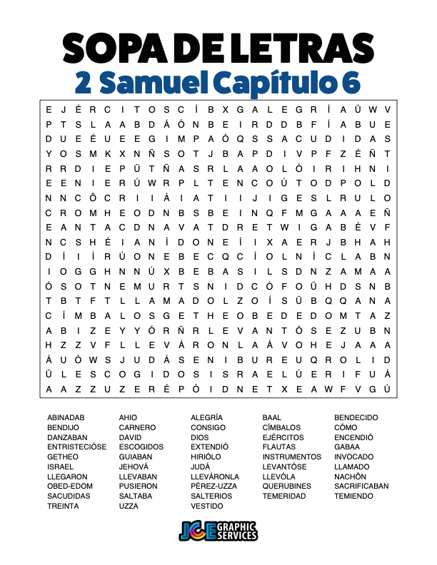 Sopa de Letras - 2 Samuel Cápitulo 6