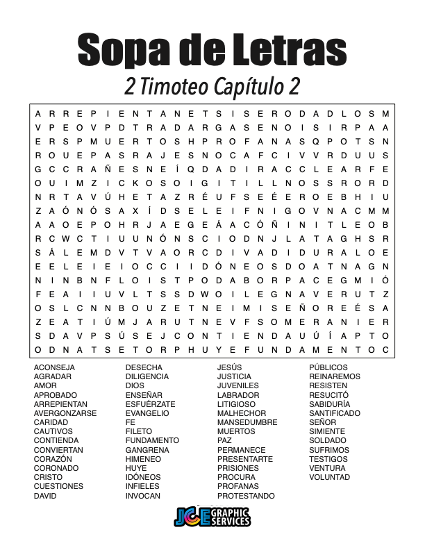 Sopa de Letras - 2 Timoteo Cápitulo 2