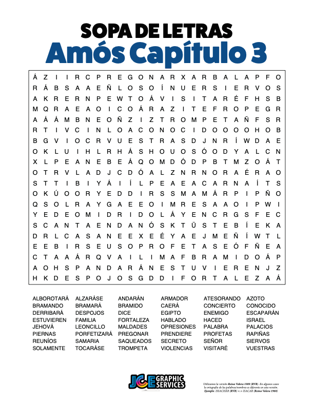 Sopa de Letras - Amós Cápitulo 3