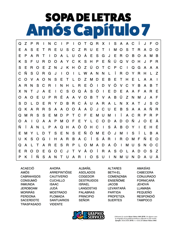 Sopa de Letras - Amós Cápitulo 7