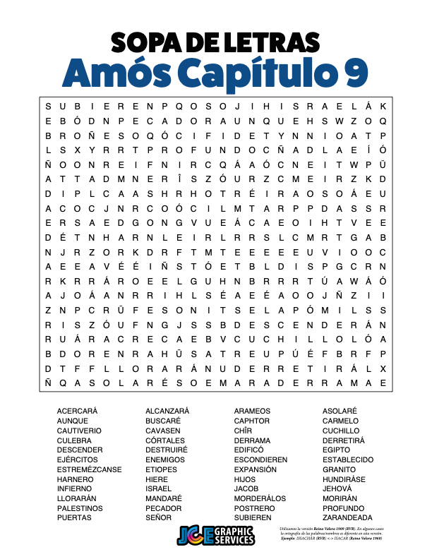 Sopa de Letras - Amós Cápitulo 9