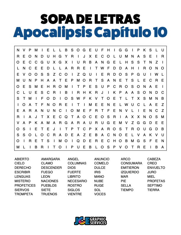 Sopa de Letras - Apocalipsis Cápitulo 10