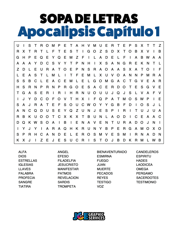 Sopa de Letras - Apocalipsis Cápitulo 1