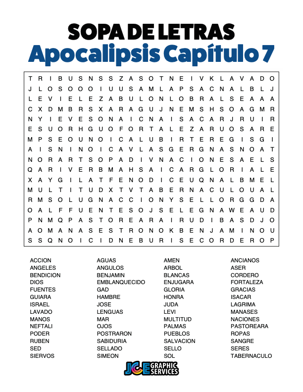 Sopa de Letras - Apocalipsis Cápitulo 7