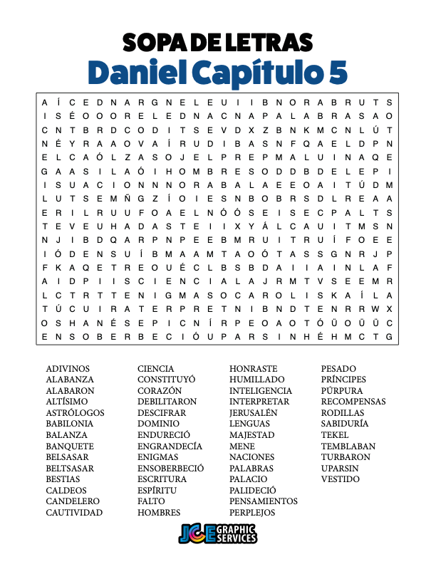 Sopa de Letras - Daniel Cápitulo 5