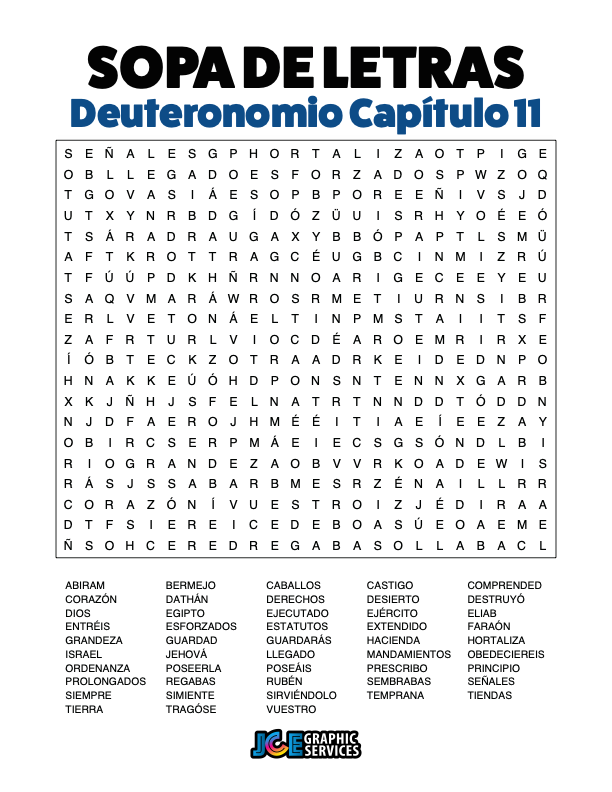 Sopa de Letras - Deuteronomio Cápitulo 11