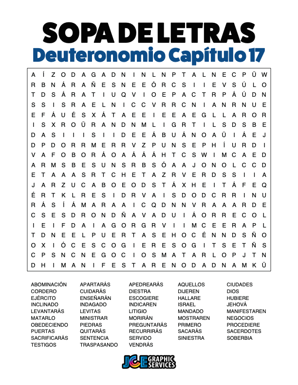 Sopa de Letras - Deuteronomio Cápitulo 17