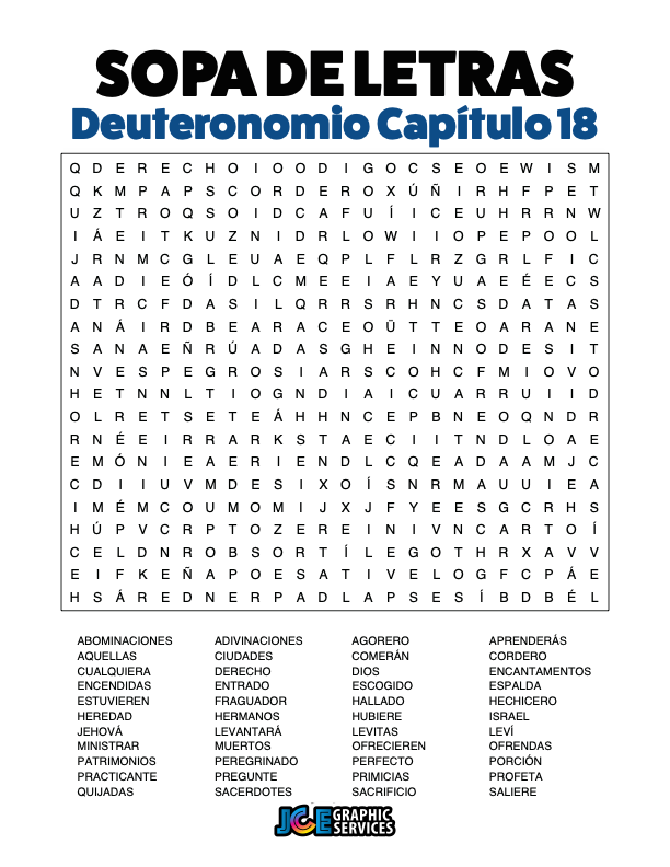 Sopa de Letras - Deuteronomio Cápitulo 18