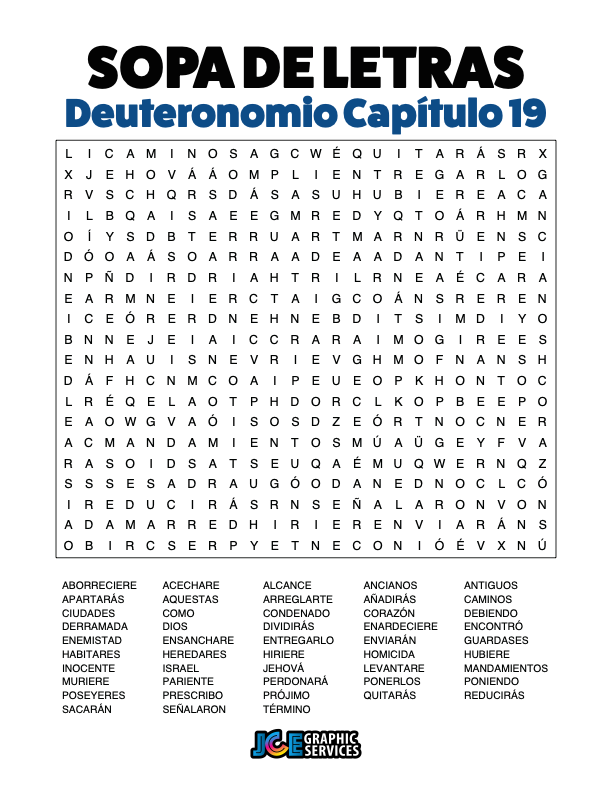 Sopa de Letras - Deuteronomio Cápitulo 19