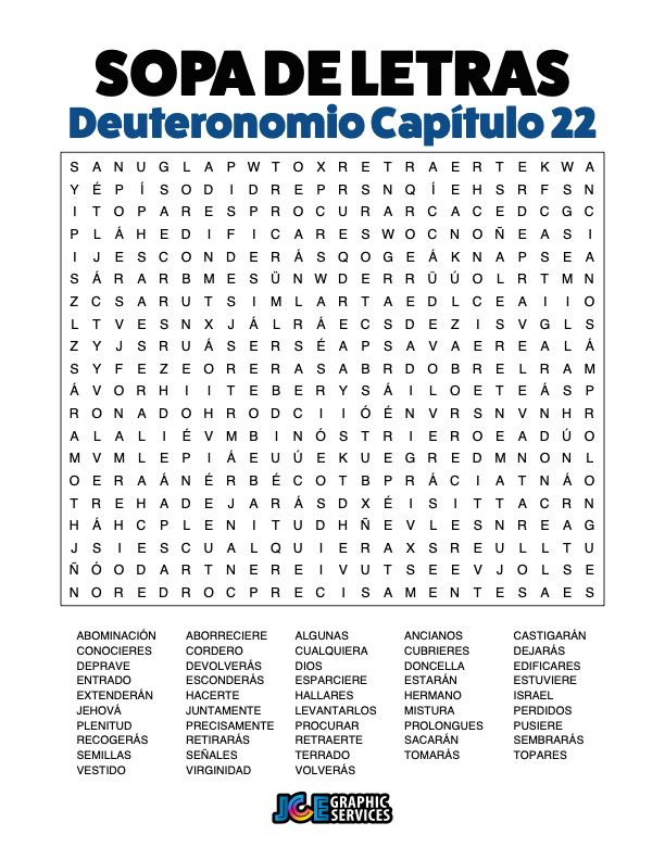 Sopa de Letras - Deuteronomio Cápitulo 22