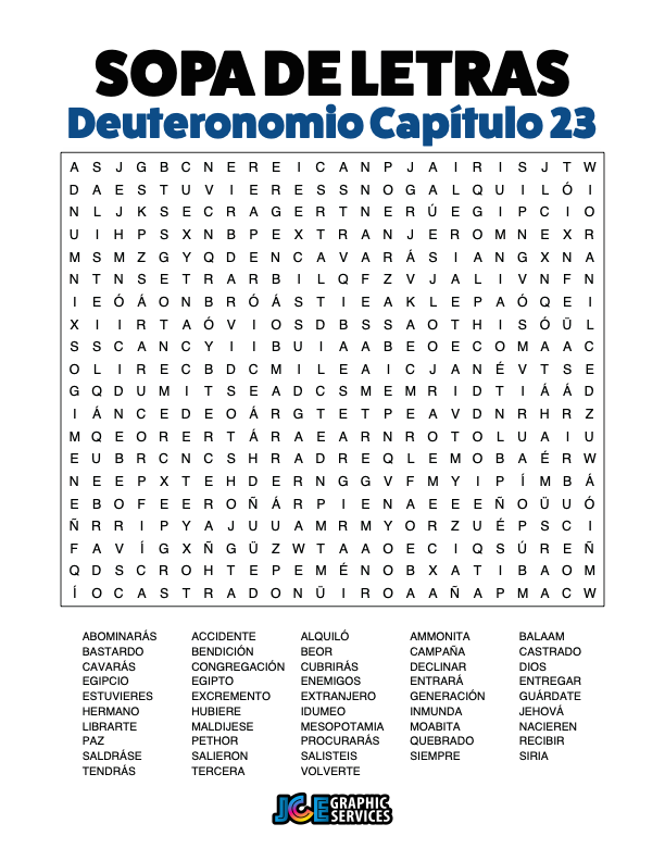 Sopa de Letras - Deuteronomio Cápitulo 23