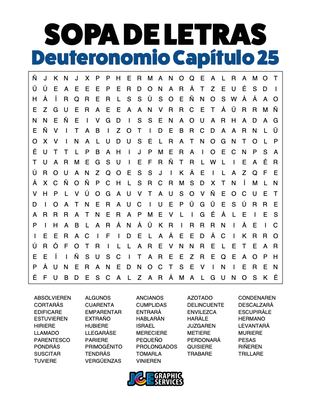 Sopa de Letras - Deuteronomio Cápitulo 25