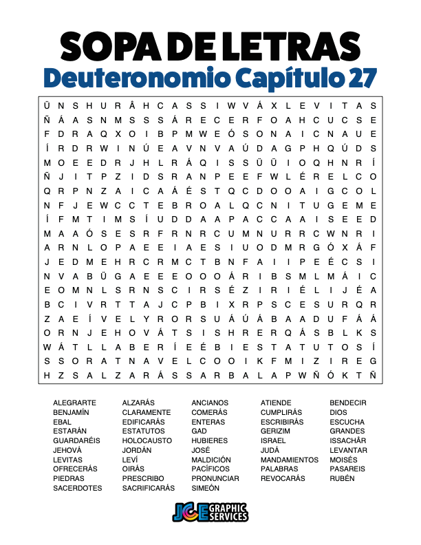Sopa de Letras - Deuteronomio Cápitulo 27