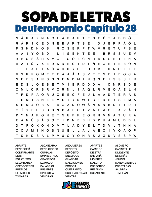 Sopa de Letras - Deuteronomio Cápitulo 28