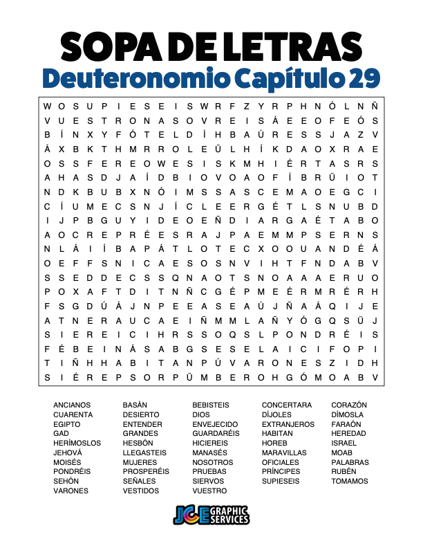 Sopa de Letras - Deuteronomio Cápitulo 29