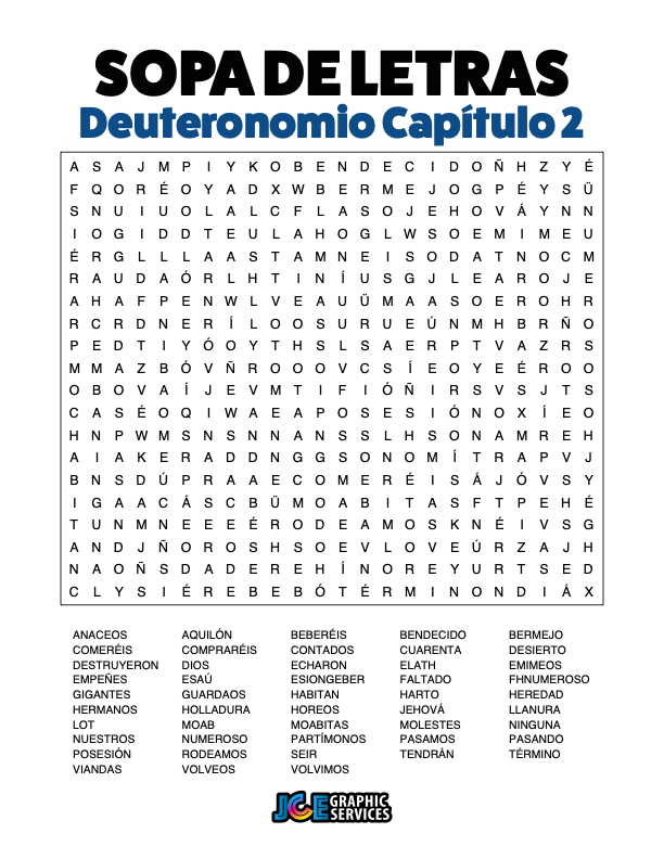 Sopa de Letras - Deuteronomio Cápitulo 2
