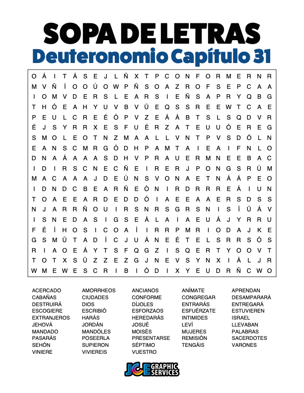 Sopa de Letras - Deuteronomio Cápitulo 31