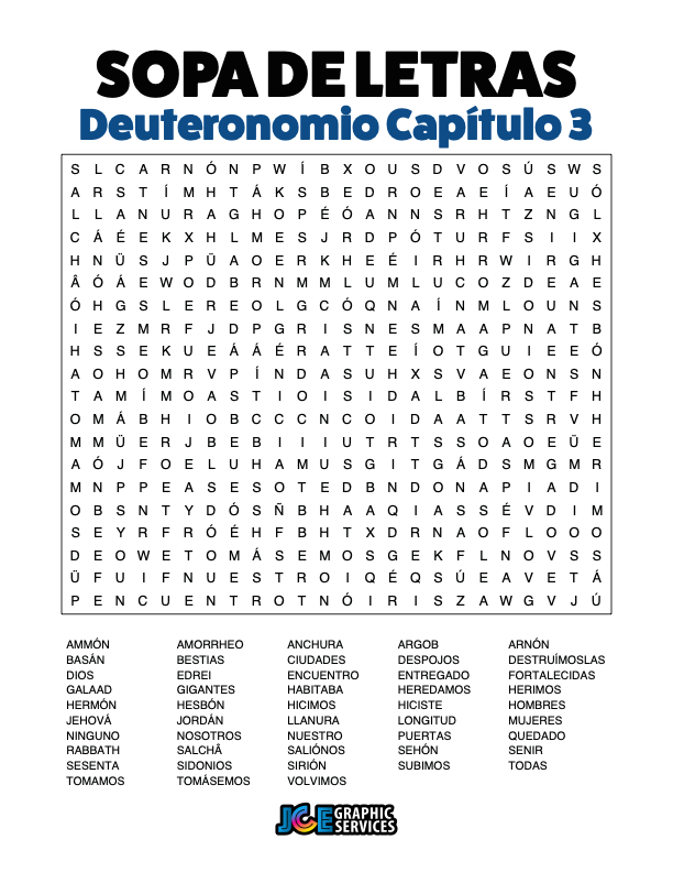 Sopa de Letras - Deuteronomio Cápitulo 3